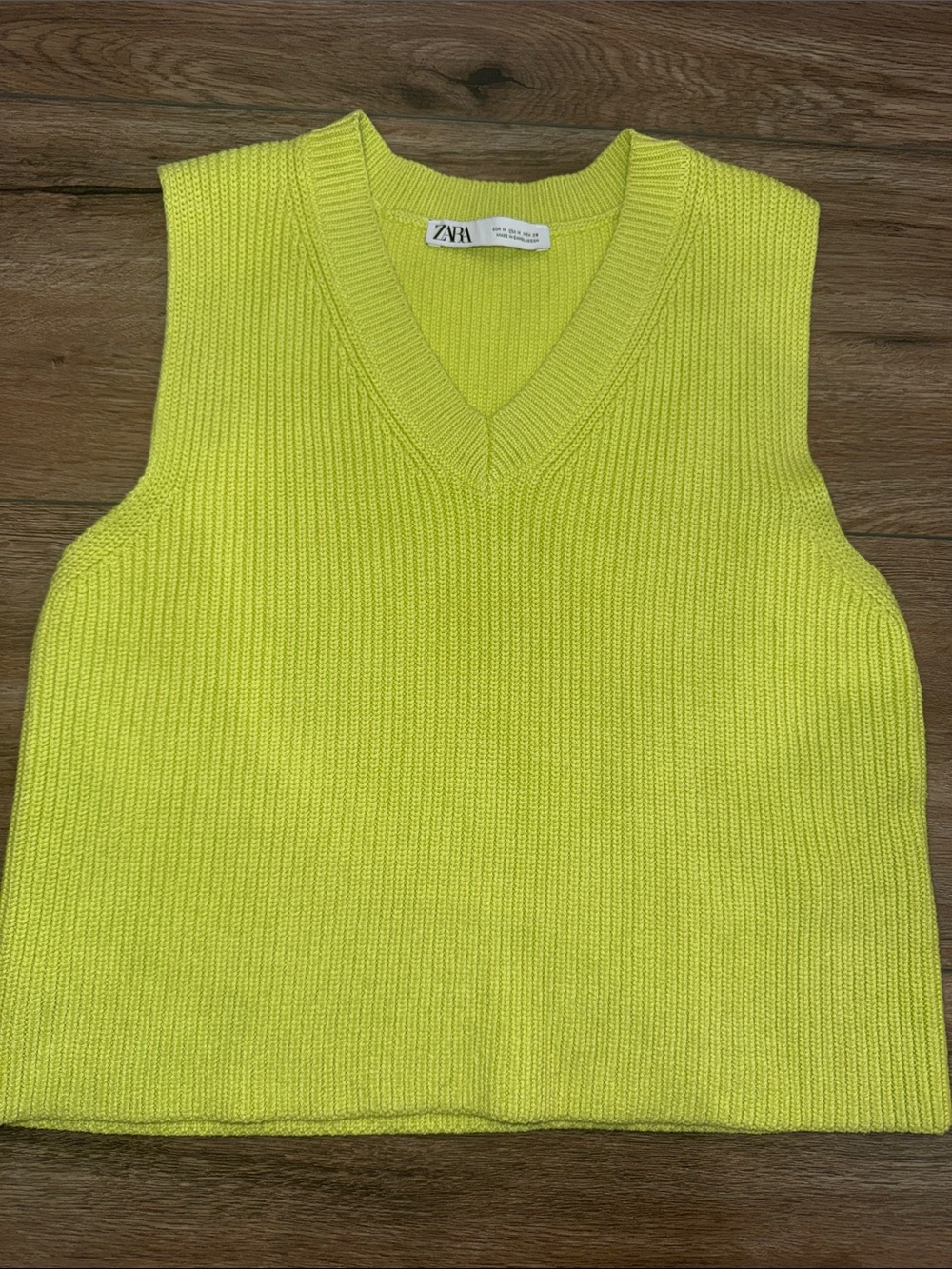 ZARA Light Green V-Neck Knit Vest